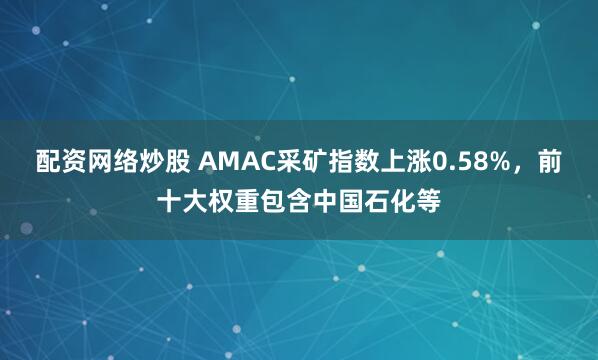 配资网络炒股 AMAC采矿指数上涨0.58%，前十大权重包含中国石化等